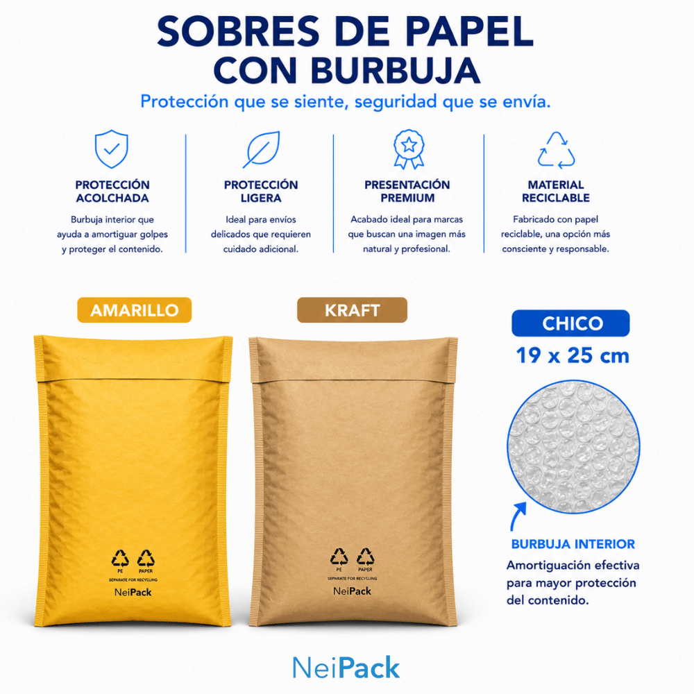 Sobres Burbuja de Papel (PM1) - NeiPack